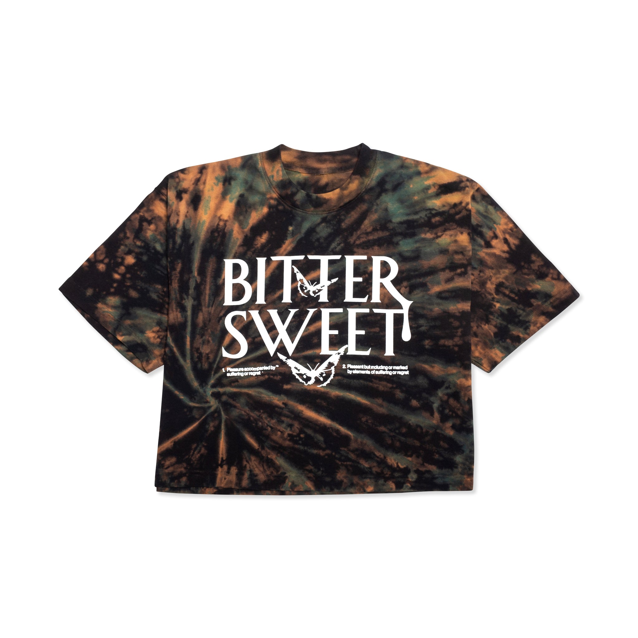 Outbreak Crop Tee - Dark Tie Dye - Bittersweet